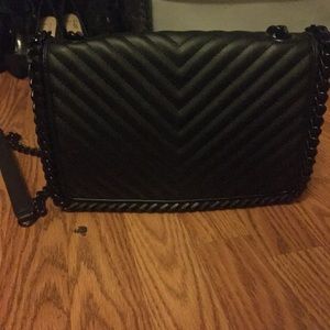 Black quilted chain purse